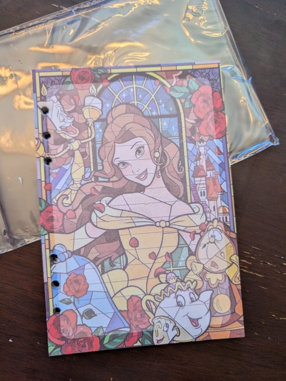 NEW A5 Beauty and The Beast Stained Glass Themed Filler Binder Paper